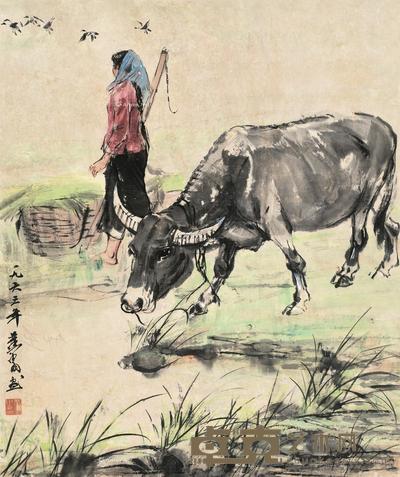 * 人物 立轴 设色纸本 67×56cm
