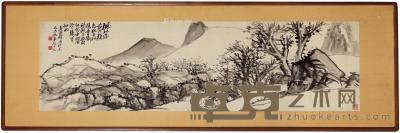 * 枫林秋影 镜框 水墨纸本 41×145.5cm