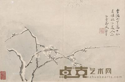  梅花 镜片 设色纸本 23.5×35cm