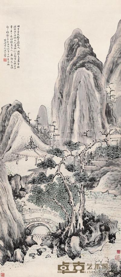 * 山水 立轴 设色纸本 123×53cm