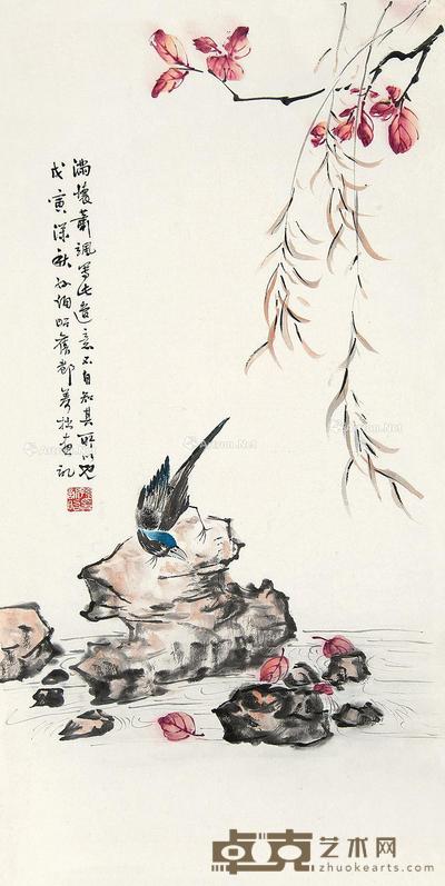  花鸟 镜心 纸本 70×35cm