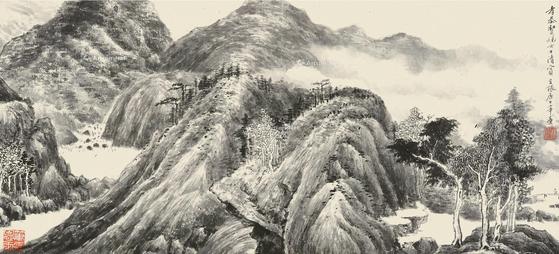  山水 横披 水墨纸本
