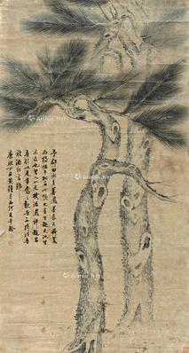  虬松图 立轴 水墨纸本