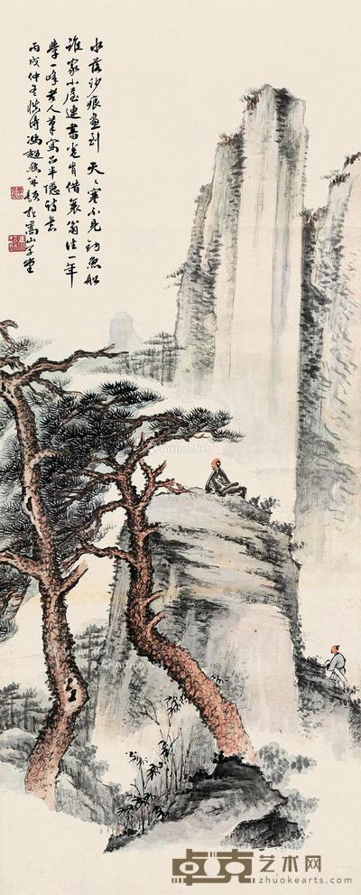  山水 立轴 设色纸本 78×32cm