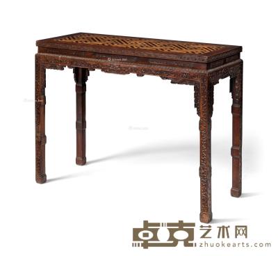  清19世纪 红木紫檀方桌 84.5×108.4×42.7cm