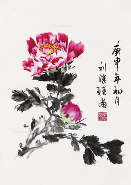  牡丹 立轴 设色纸本