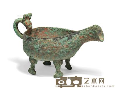 东周早期 青铜垂鳞窃曲纹匜 直径26.7cm
