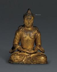  韩国 17世纪 鎏金铜观世音菩萨坐像