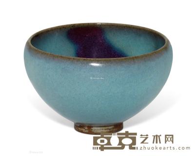  宋 钧窑天蓝釉紫斑碗 直径8.5cm