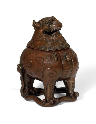  明17世纪 铜角端形香炉