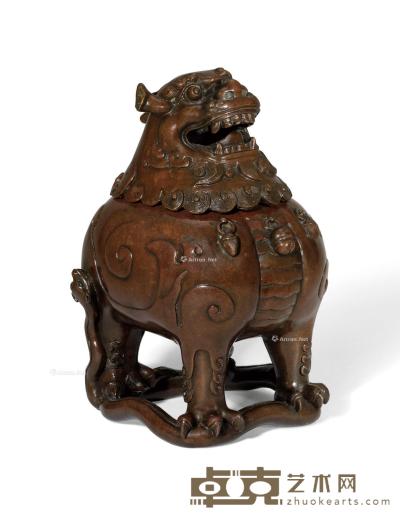  明17世纪 铜角端形香炉 高20.3cm