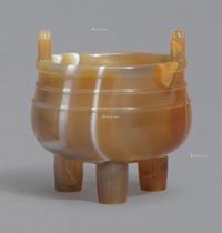  清 玛瑙鼎式香炉