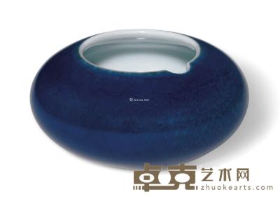  清雍正 霁蓝釉水盛 直径6cm