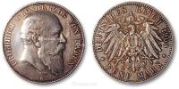 * 1903年德意志帝国·巴登大公弗雷德里希二世像5马克银币一枚