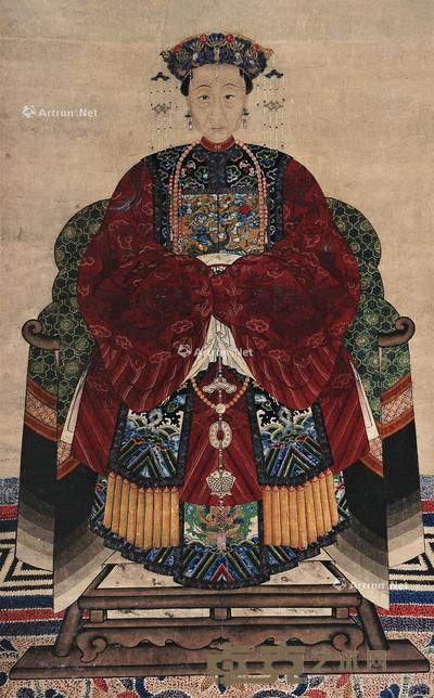  诰命夫人像 立轴 设色纸本 79.5×49.5cm