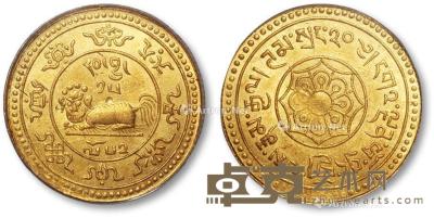 * 1918-21年西藏色章果木20Srang金币一枚 --