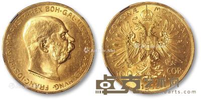 * 1915年奥匈帝国约瑟夫弗朗兹一世像100Corona金币一枚 --