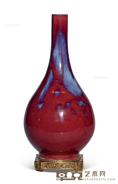  清乾隆 窑变釉胆瓶 高43.5cm