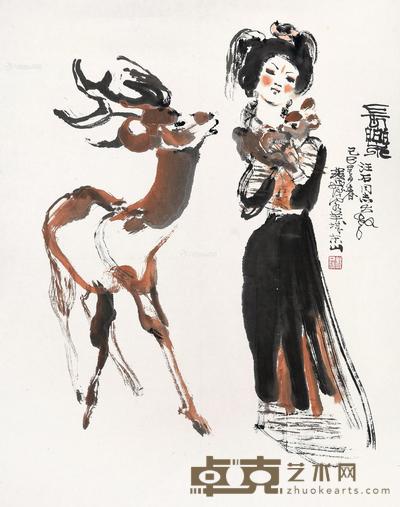  长乐 镜框 设色纸本 68.5×54cm 