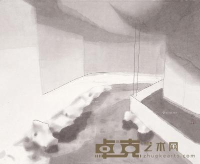  1998年作 园-黄昏 纸本 水墨 69×83cm