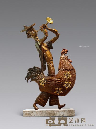  2016年作 鸡公榄 铸铜 雕塑 60×40×88cm