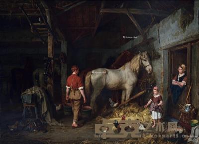  1867年作 马厩内景 木板 油画 87.5cm×120.5cm