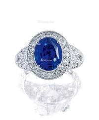  4.79克拉 天然 未经热处理「斯里兰卡」蓝宝石 配 钻石 戒指
