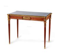  约1900年作 法国路易十六风格桃花心木薄板镶嵌工艺中央桌 弗朗索瓦·林克出品