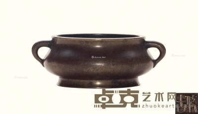  清中期 铜蚰龙耳炉 直径8.7cm