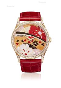  百达翡丽，精美及罕有，18K玫瑰金镶钻腕表