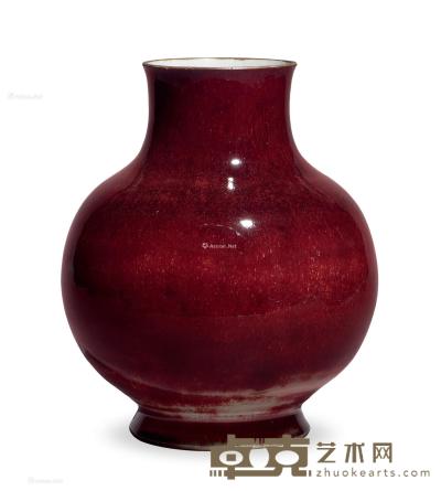 * 清 红釉瓶 高29cm