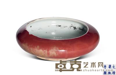  清 豇豆红镗锣洗 直径13cm