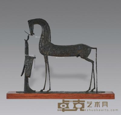  2017年作 王与马系列一一驭 铸铜  雕塑 98×14×73cm