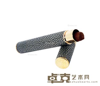  珍珠鱼皮雪茄筒 2.3×19.5cm；重量120g