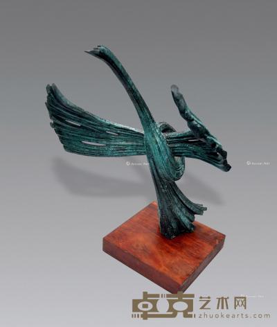  2011年作 鹤 青铜 雕塑 42×43×63cm