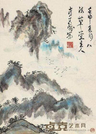  山水 立轴 设色纸本 42×30cm
