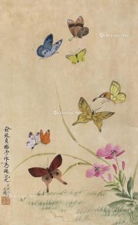  花蝶图 片 绢本