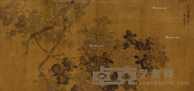 * 1813年作 花卉通景 四条屏立轴 设色绢本 80×40cm×4