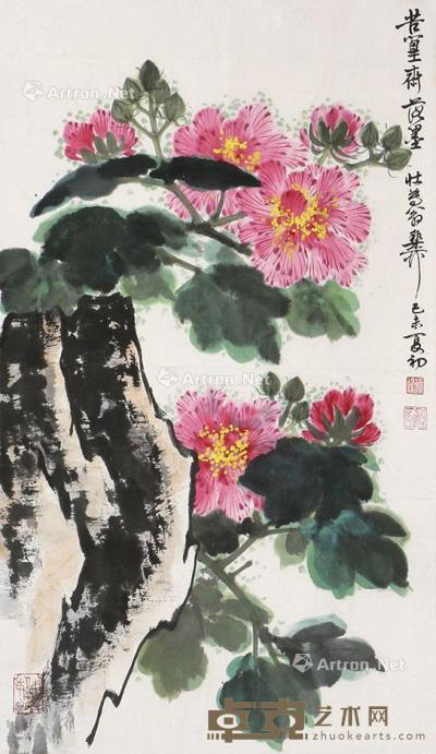  花卉 立轴 纸本 68×40cm
