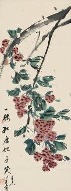  一骑红尘妃子笑 立轴 设色纸本