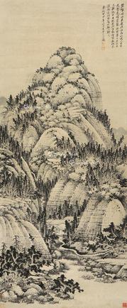  山水 立轴 水墨纸本