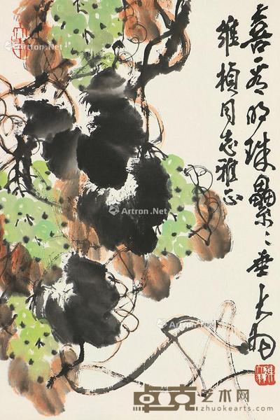  明珠 立轴 设色纸本 61×41cm