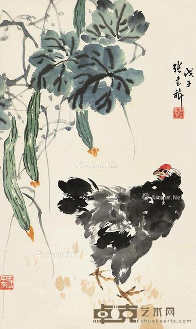  大吉图 立轴 设色纸本 64×38cm