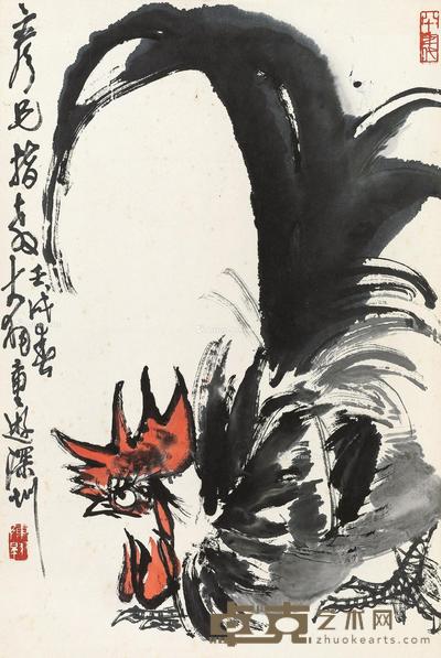  1982年作 大吉图 立轴 设色纸本 68×46cm