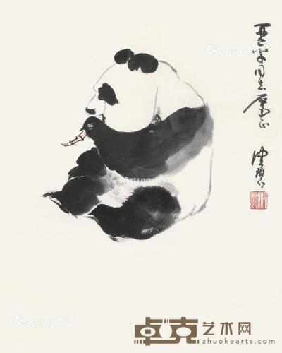  熊猫 镜心 设色纸本 40×33cm 