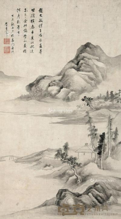  1607年作 仿赵文敏笔意 立轴 设色纸本 92×51.5cm