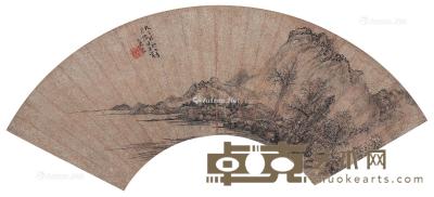  1648年作 山居图 镜心 设色绢本 16.5×53cm