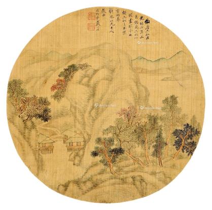  辛巳(1881年)作 山水 立轴 设色绢本