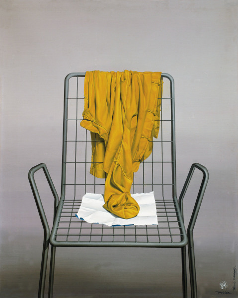  1988年 椅背上的黄外套 布面 油画