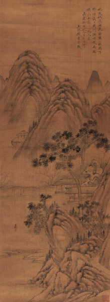  嘉庆癸酉（1813）年作 元人诗意图 立轴 设色绢本